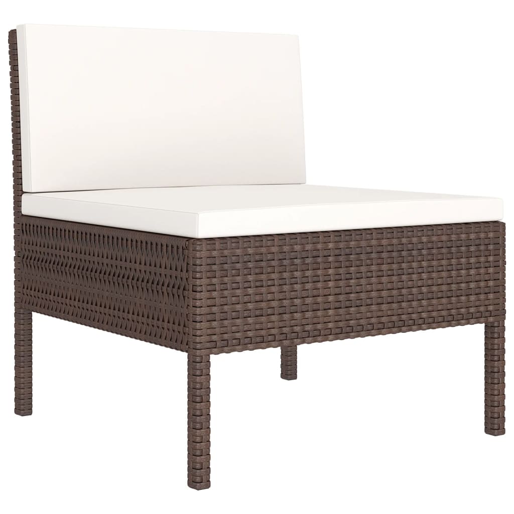 12-dijelna vrtna garnitura od poliratana s jastucima smeđa
