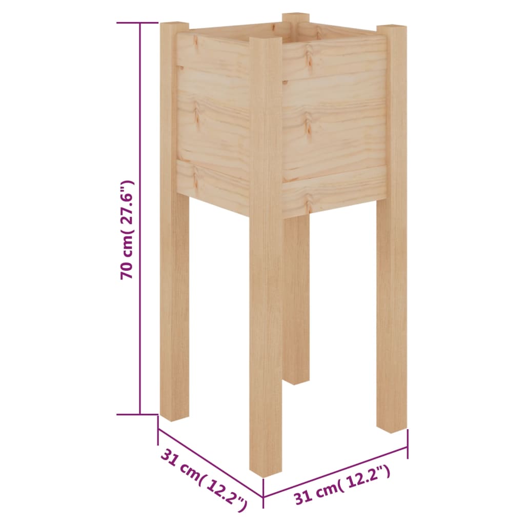 Vrtna sadilica 31 x 31 x 70 cm od masivne borovine