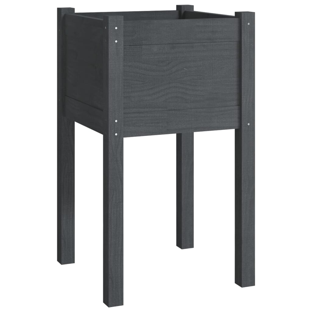 Vrtna sadilica siva 40 x 40 x 70 cm od masivne borovine