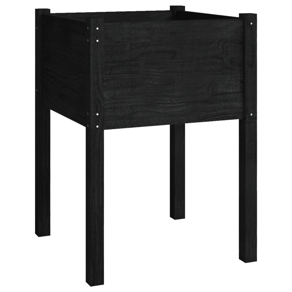 Vrtna sadilica crna 50 x 50 x 70 cm od masivne borovine