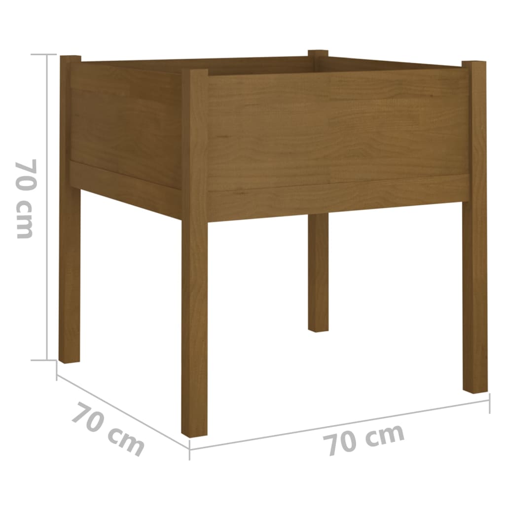 Vrtne sadilice 2 kom boja meda 70 x 70 x 70 cm masivna borovina