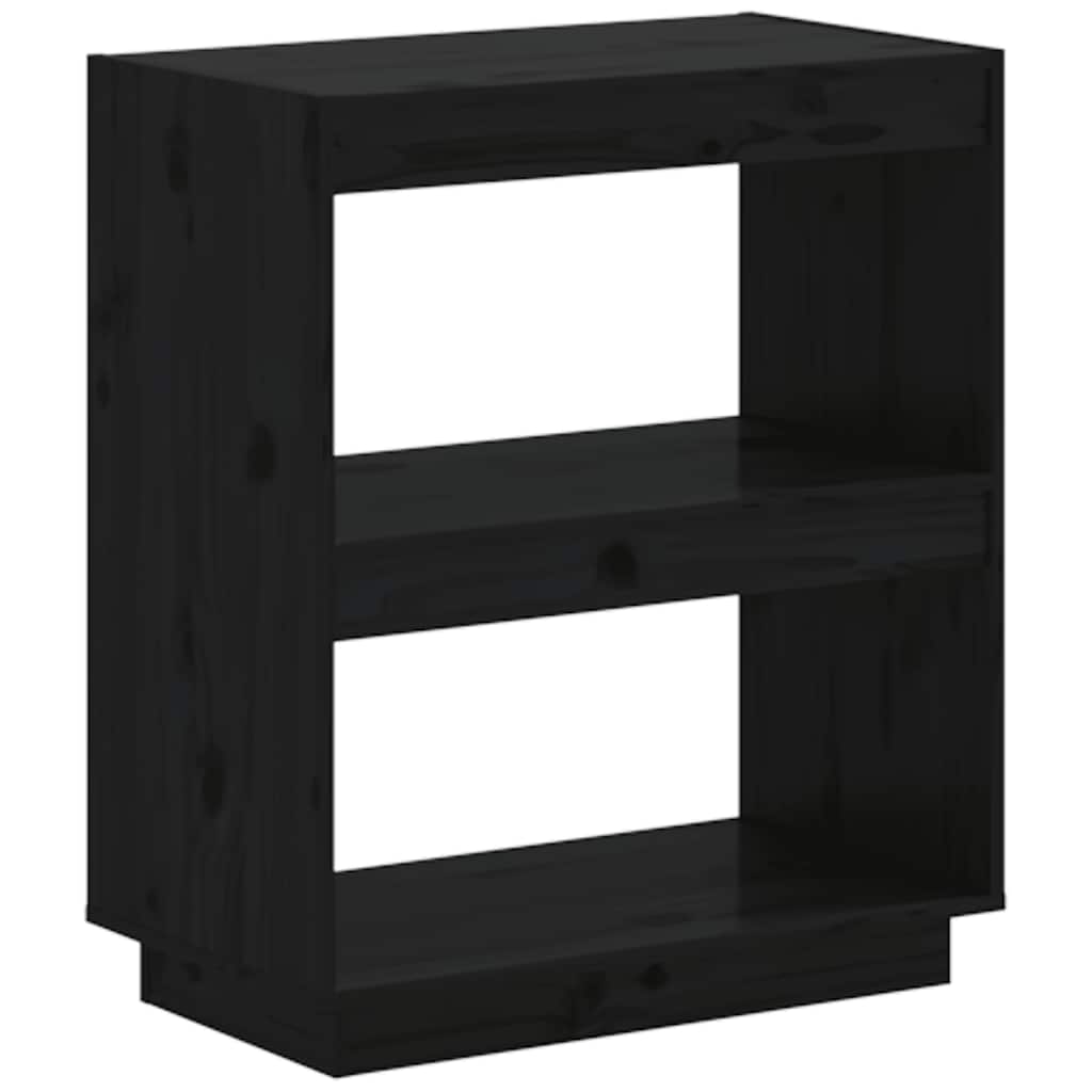 Ormarić za knjige Crna 60x35x71 cm od masivne borovine