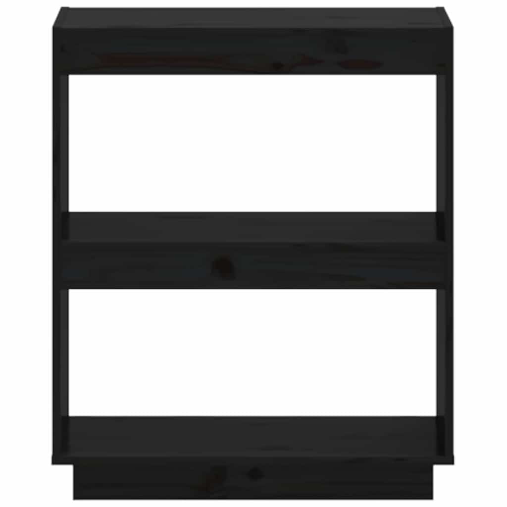 Ormarić za knjige Crna 60x35x71 cm od masivne borovine