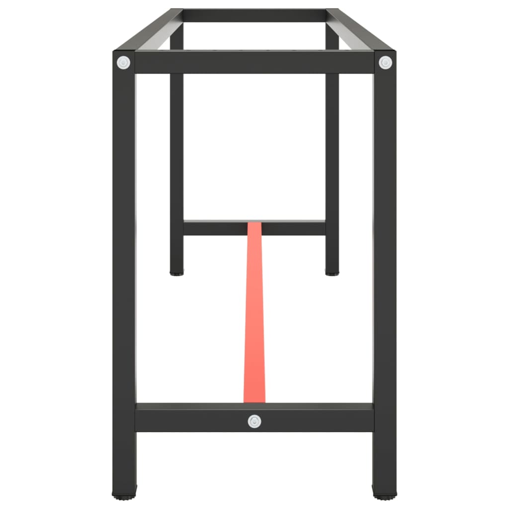 Okvir za radni stol mat crni i mat crveni 170x50x79 cm metalni