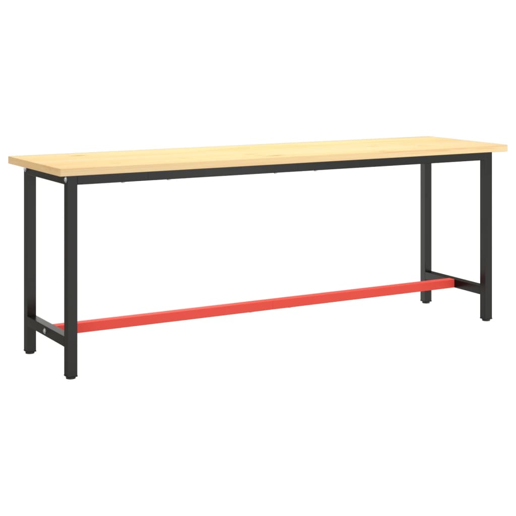 Okvir za radni stol mat crni i mat crveni 210x50x79 cm metalni