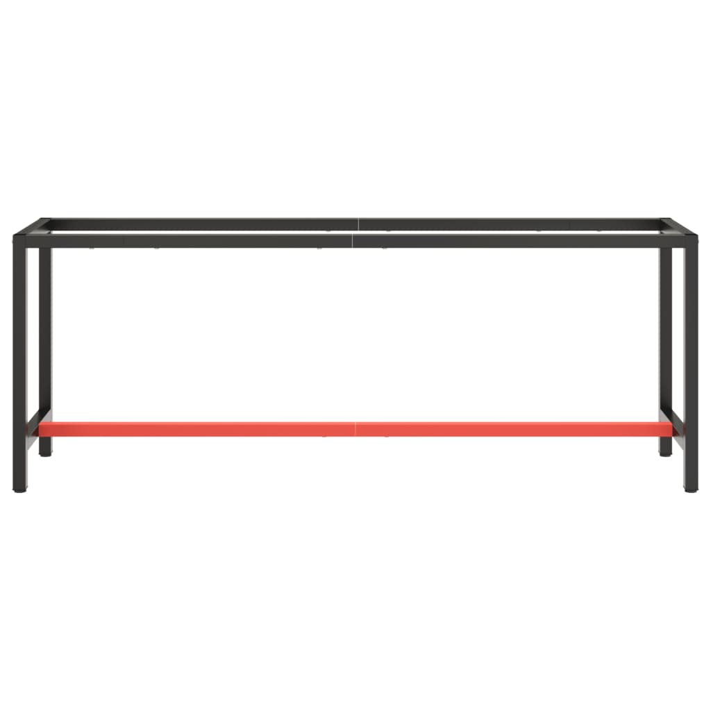 Okvir za radni stol mat crni i mat crveni 210x50x79 cm metalni