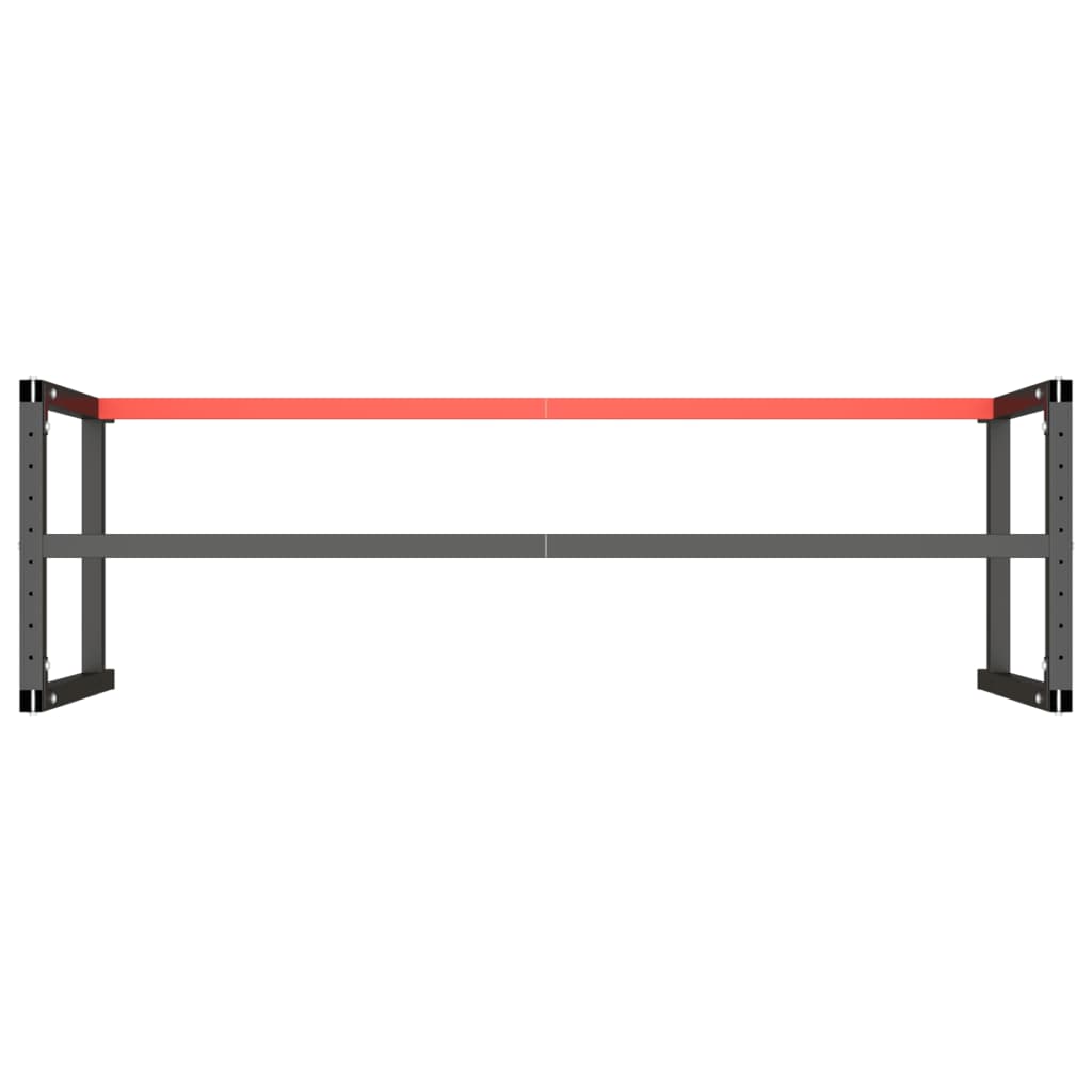 Okvir za radni stol mat crni i mat crveni 180x57x79 cm metalni