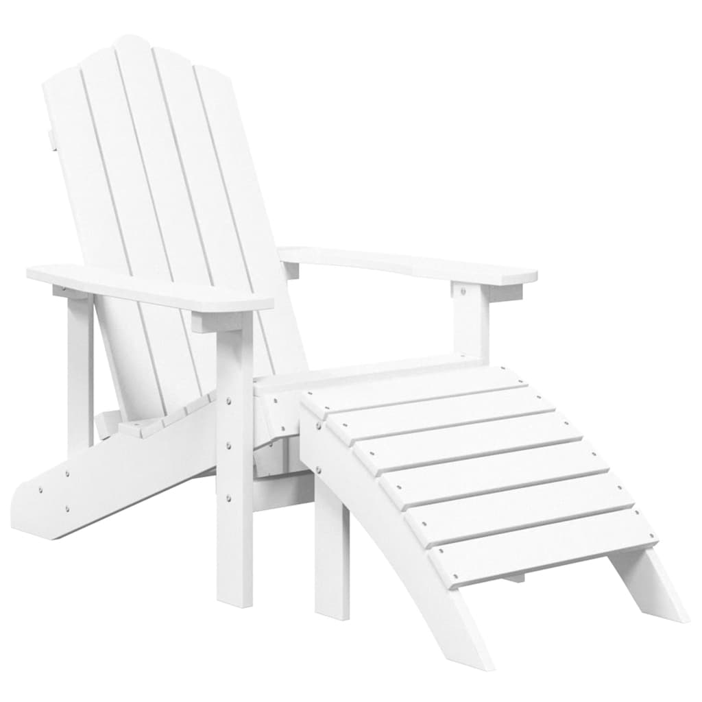Vrtna stolica Adirondack s osloncem za noge HDPE bijela