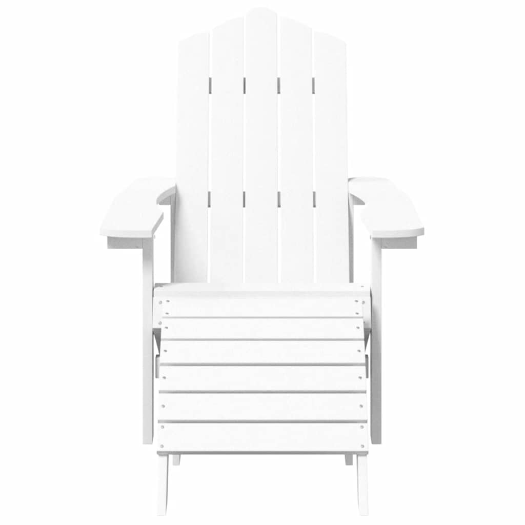 Vrtna stolica Adirondack s osloncem za noge HDPE bijela