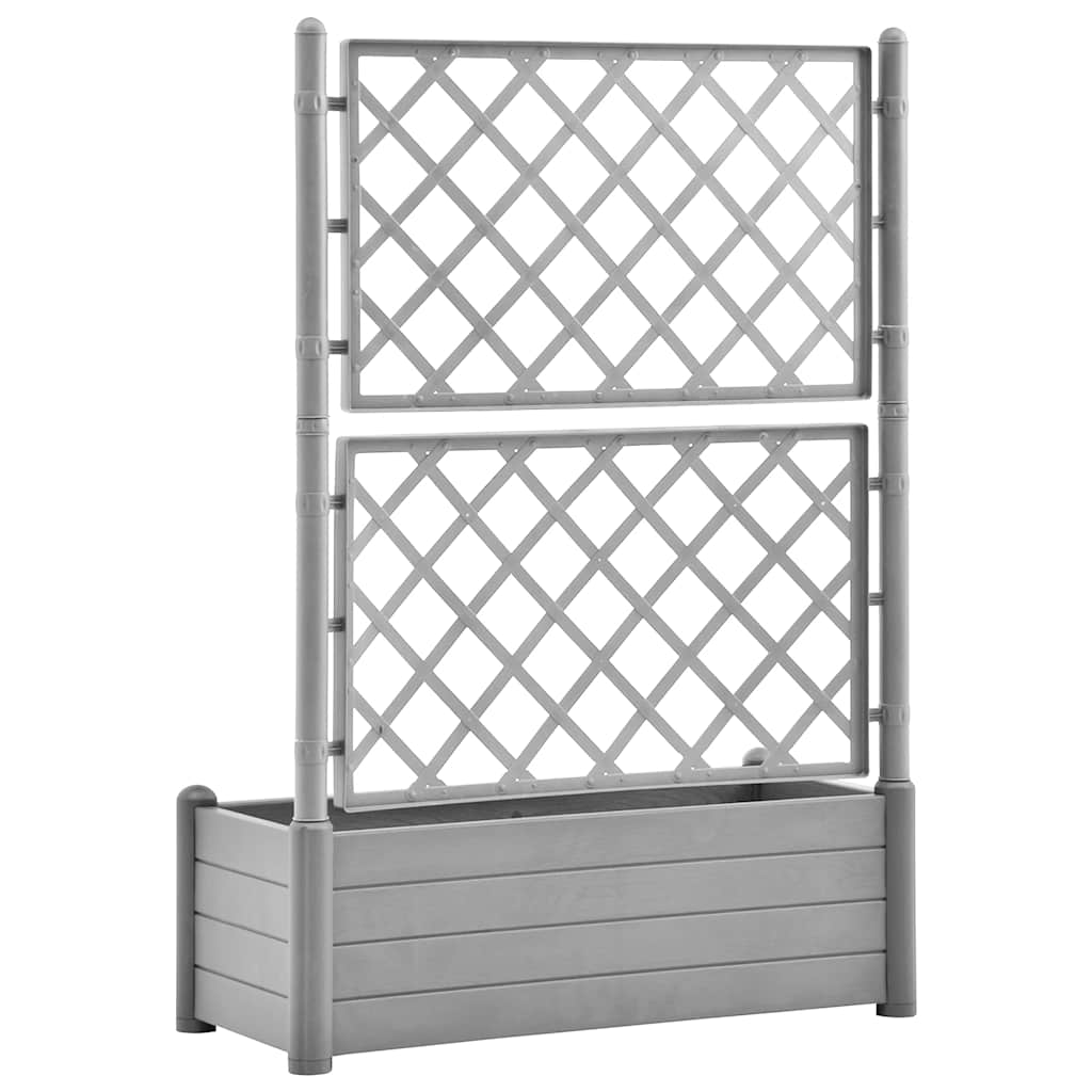 Vrtna sadilica s rešetkom 100 x 43 x 142 cm PP siva boja kamena