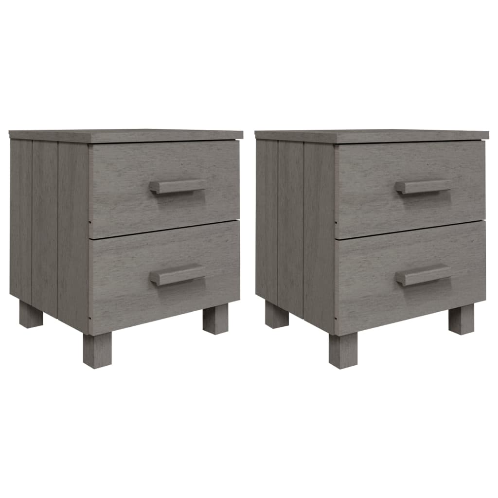 Noćni ormarići HAMAR 2 kom svjetlosivi 40x35x44,5 cm borovina