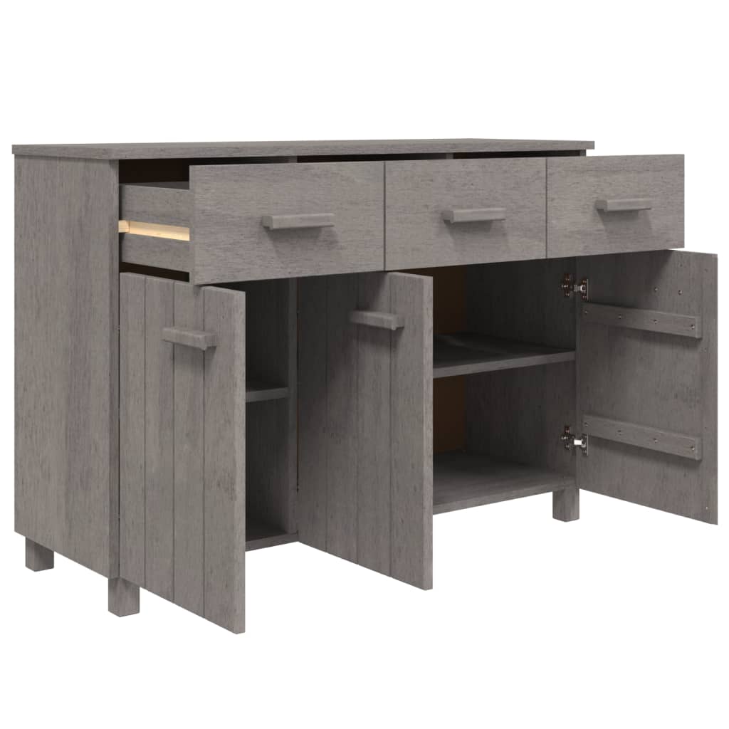 Komoda HAMAR svjetlosiva 113 x 40 x 80 cm od masivne borovine
