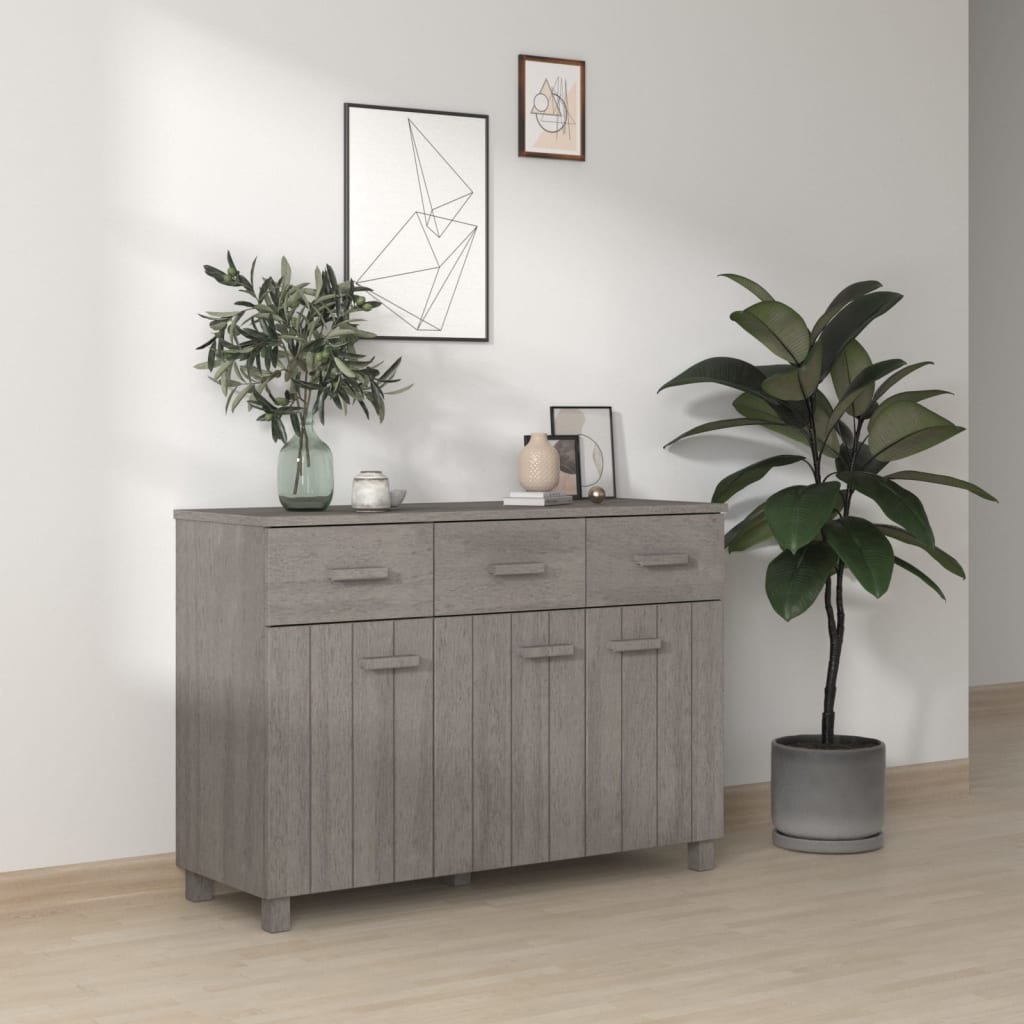 Komoda HAMAR svjetlosiva 113 x 40 x 80 cm od masivne borovine