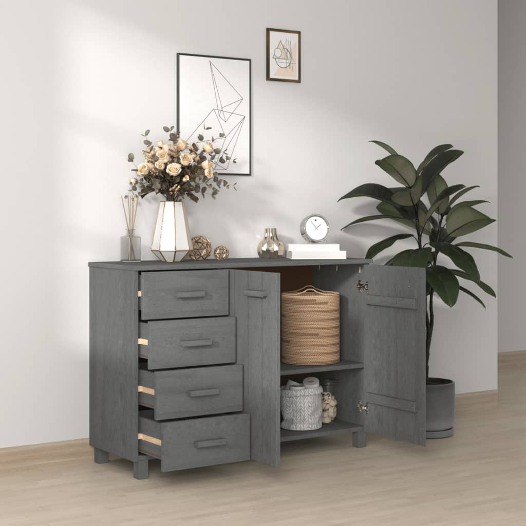 Komoda HAMAR tamnosiva 113 x 40 x 80 cm od masivne borovine