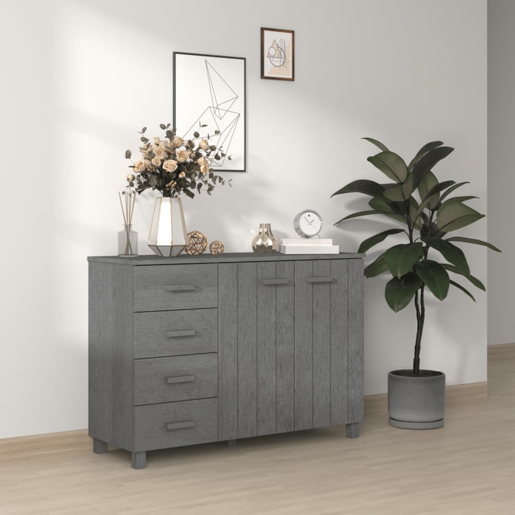 Komoda HAMAR tamnosiva 113 x 40 x 80 cm od masivne borovine