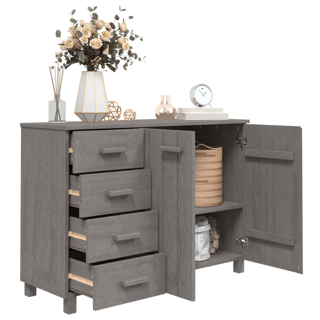 Komoda HAMAR svjetlosiva 113 x 40 x 80 cm od masivne borovine
