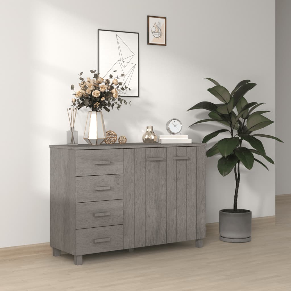 Komoda HAMAR svjetlosiva 113 x 40 x 80 cm od masivne borovine