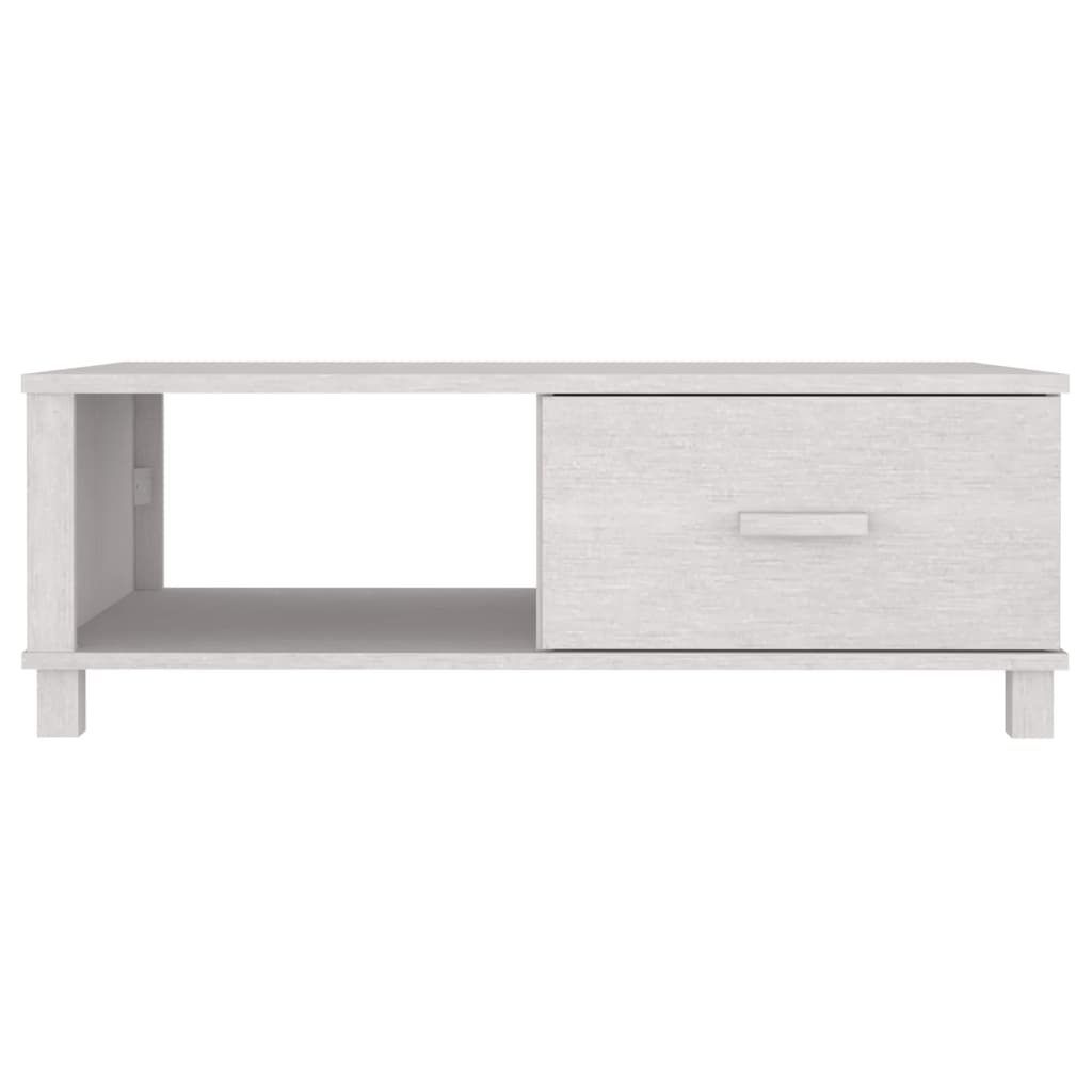 Stolić za kavu HAMAR bijeli 100x55x35 cm od masivne borovine