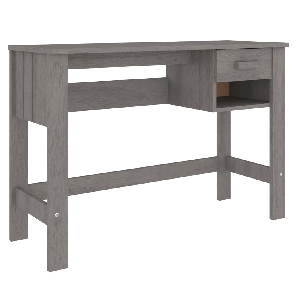 Radni stol HAMAR svjetlosivi 110 x 40 x 75 cm masivna borovina