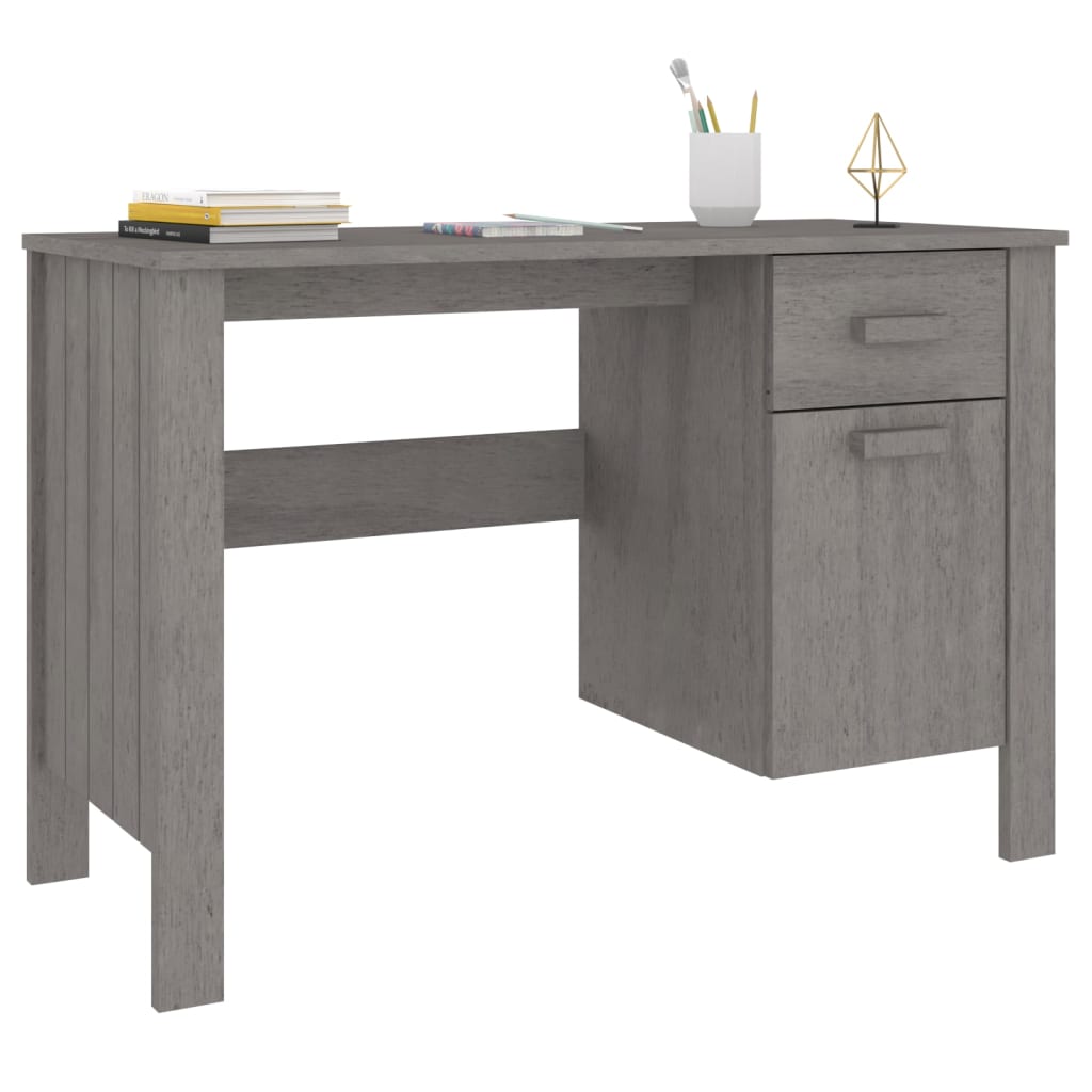 Radni stol HAMAR svjetlosivi 113 x 50 x 75 cm masivna borovina