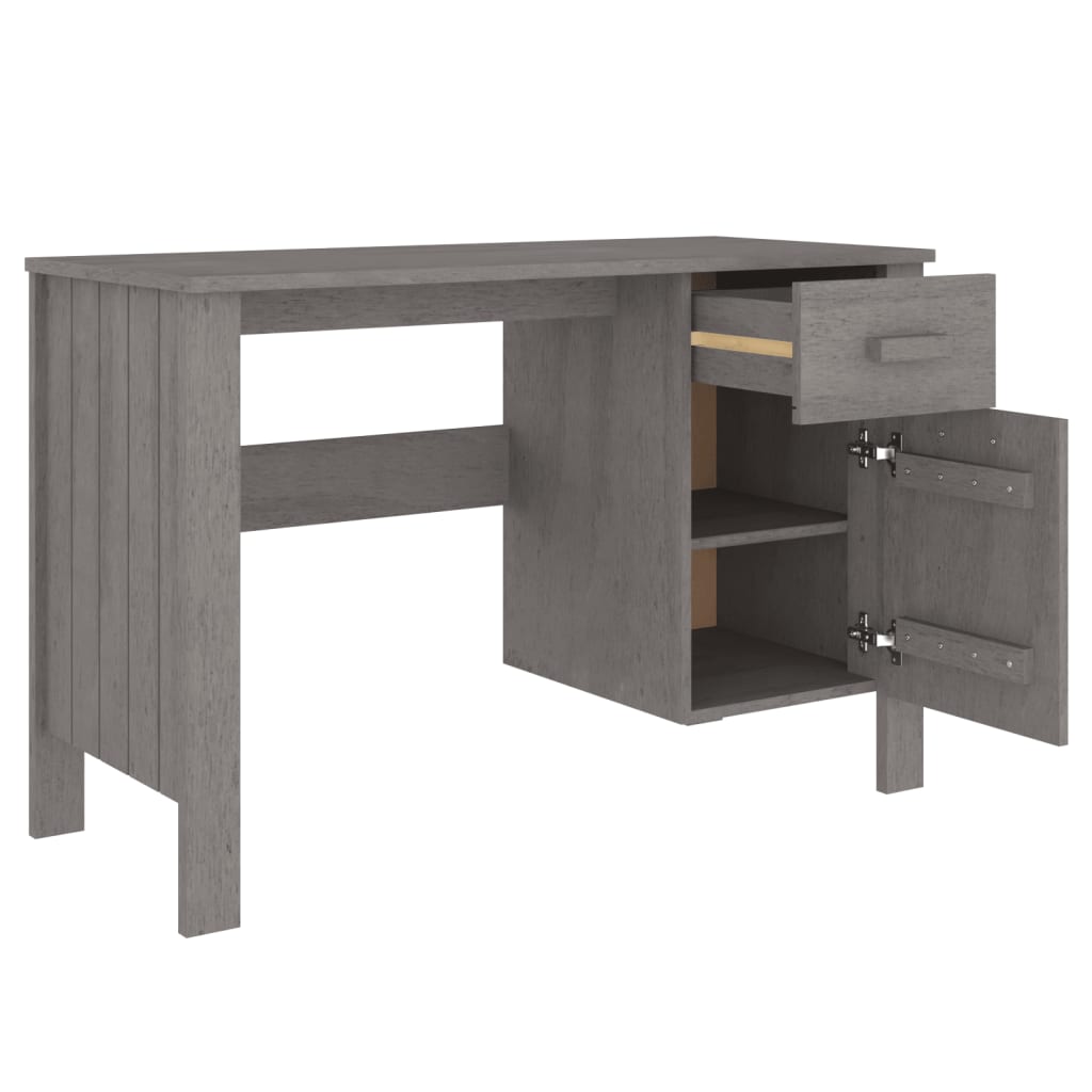 Radni stol HAMAR svjetlosivi 113 x 50 x 75 cm masivna borovina
