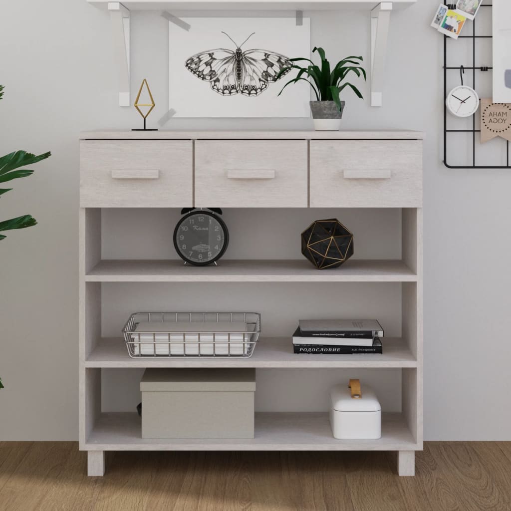 Konzolni stol HAMAR bijeli 90 x 35 x 90 cm od masivne borovine