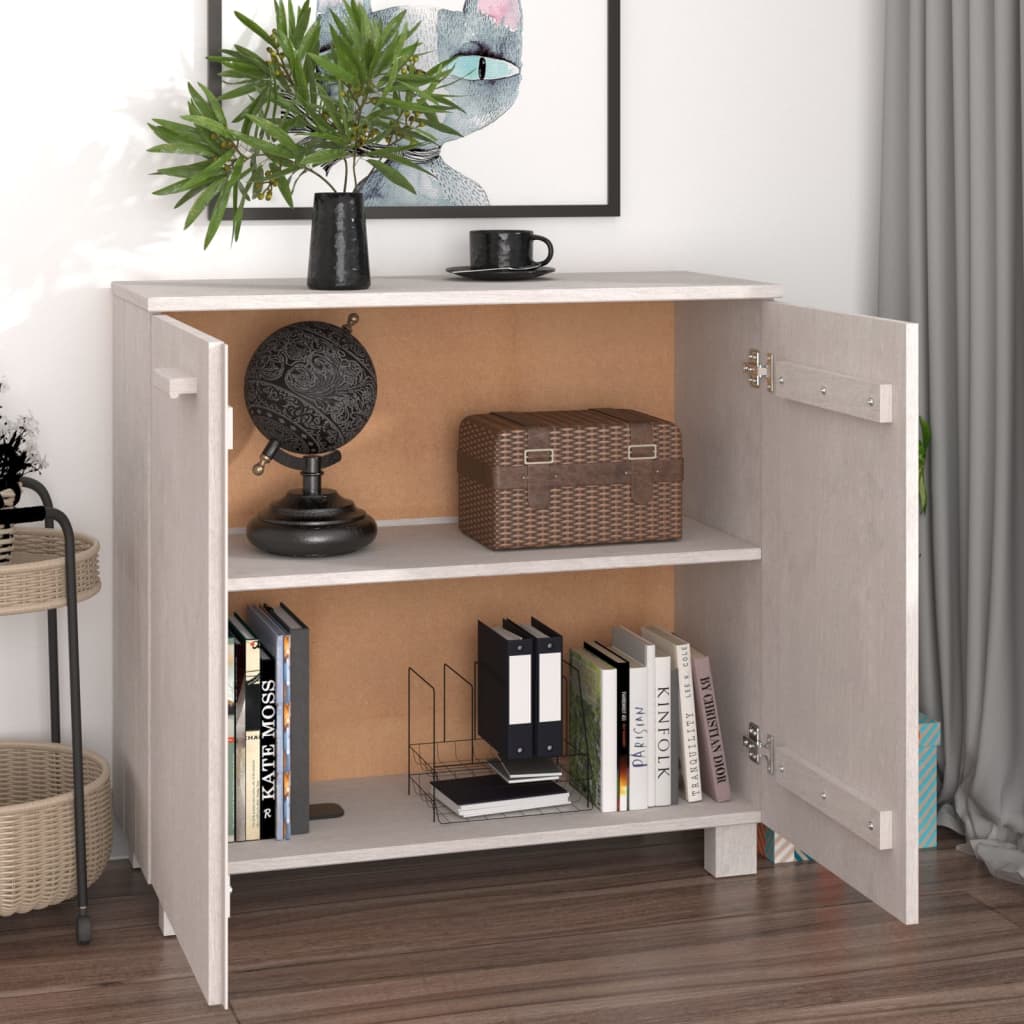 Komoda HAMAR bijela 85 x 35 x 80 cm od masivne borovine