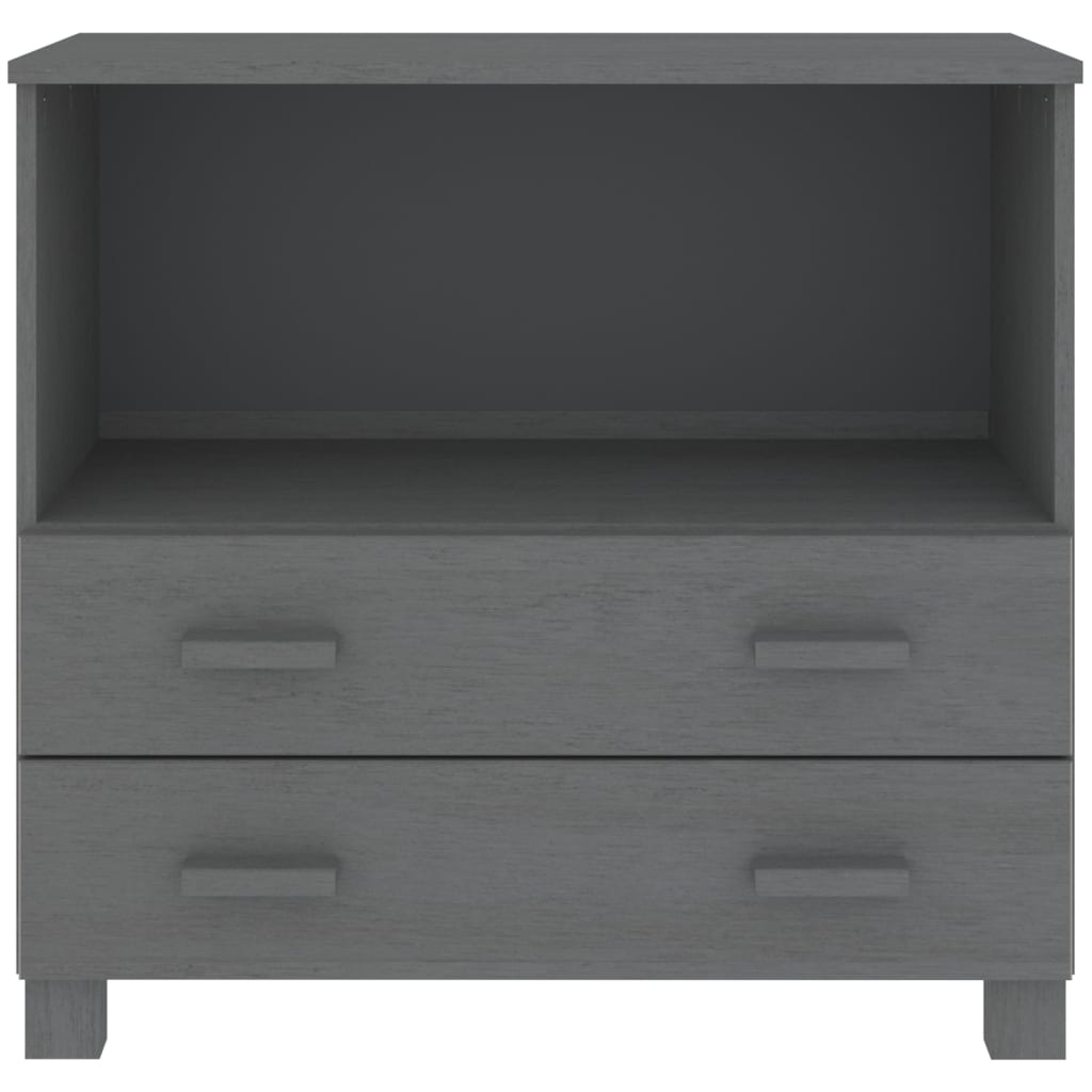 Komoda HAMAR tamnosiva 85 x 35 x 80 cm od masivne borovine