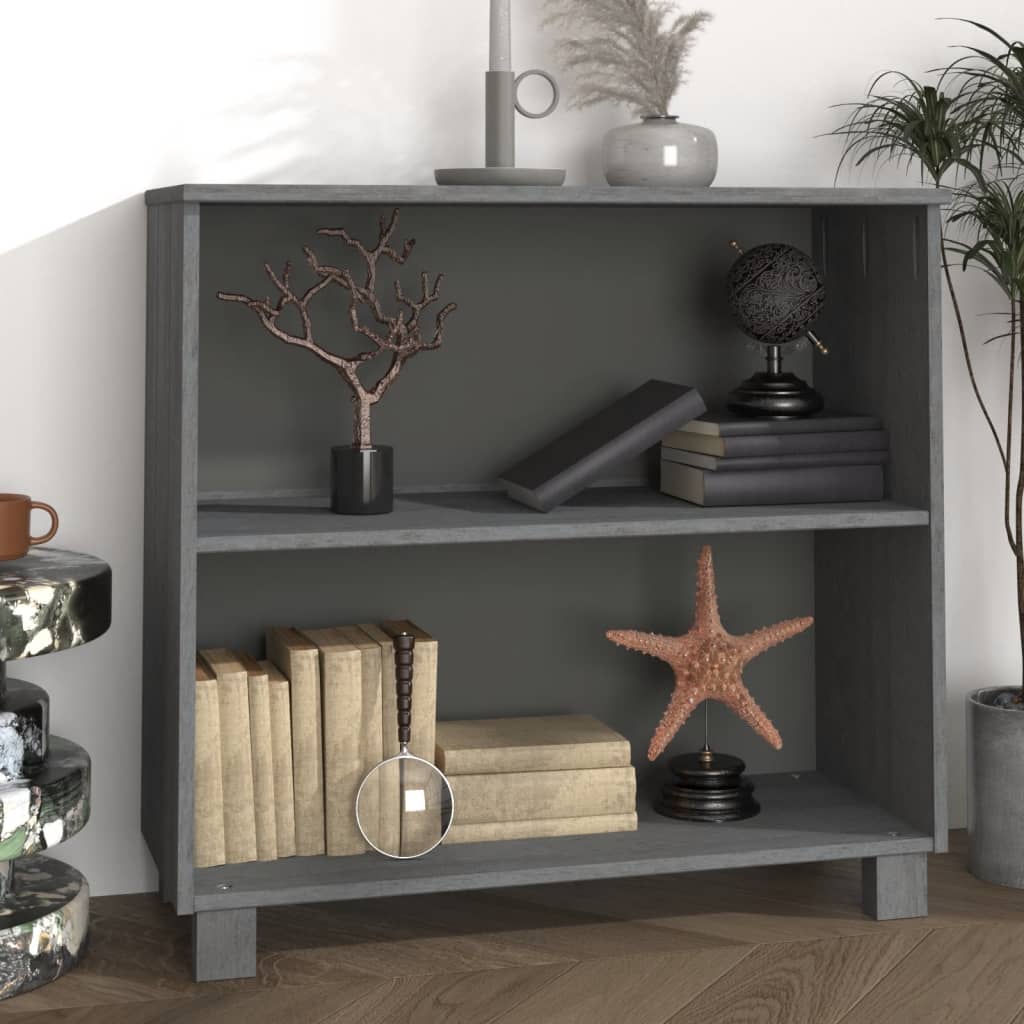 Komoda HAMAR tamnosiva 85 x 35 x 80 cm od masivne borovine