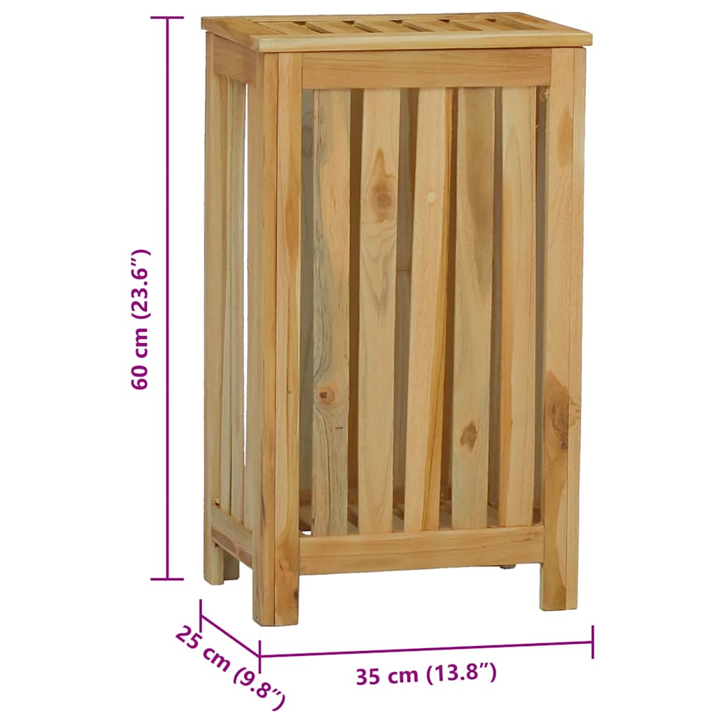 Košara za rublje 35 x 25 x 60 cm od masivne tikovine