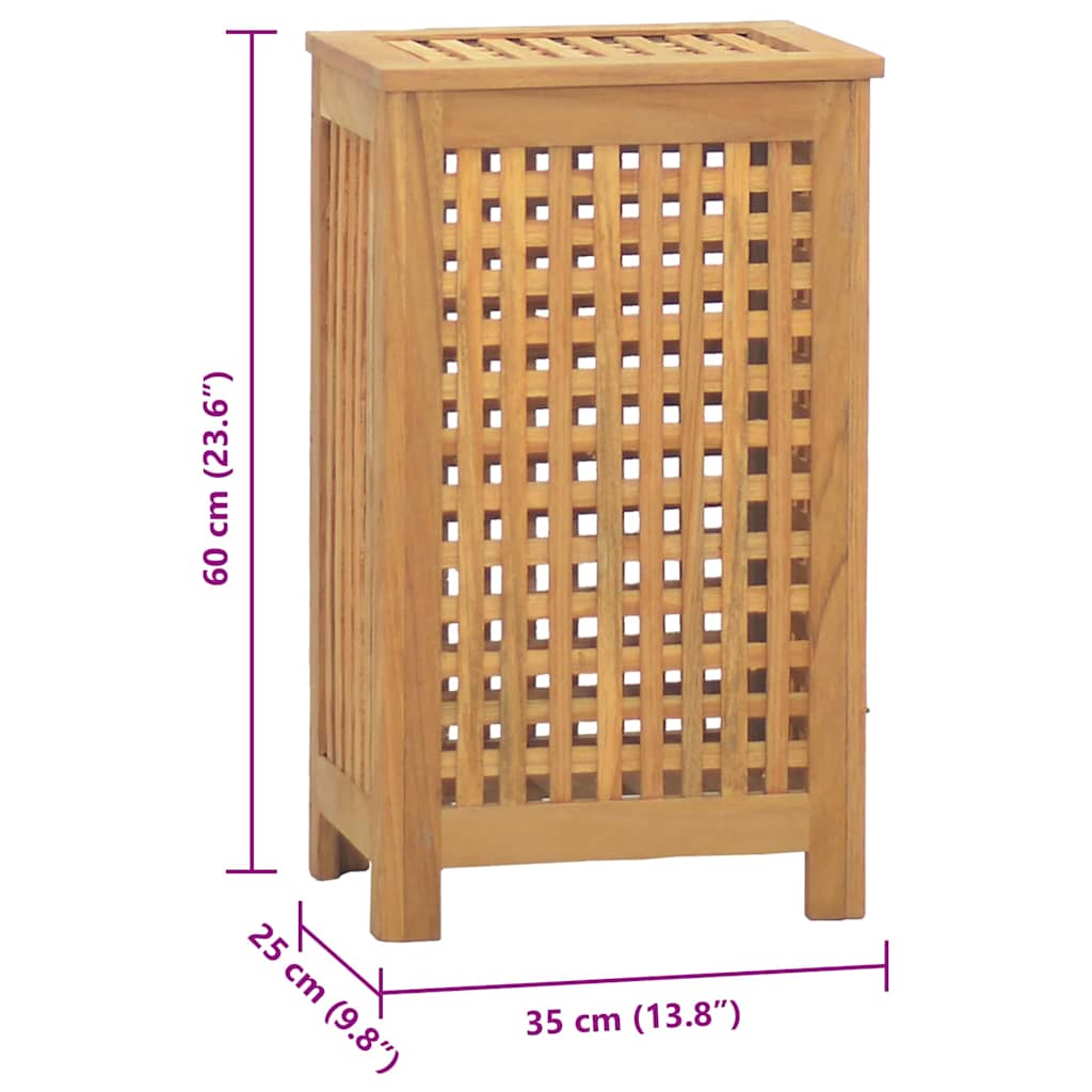 Košarica za rublje Prirodna Čvrsto teak drvo