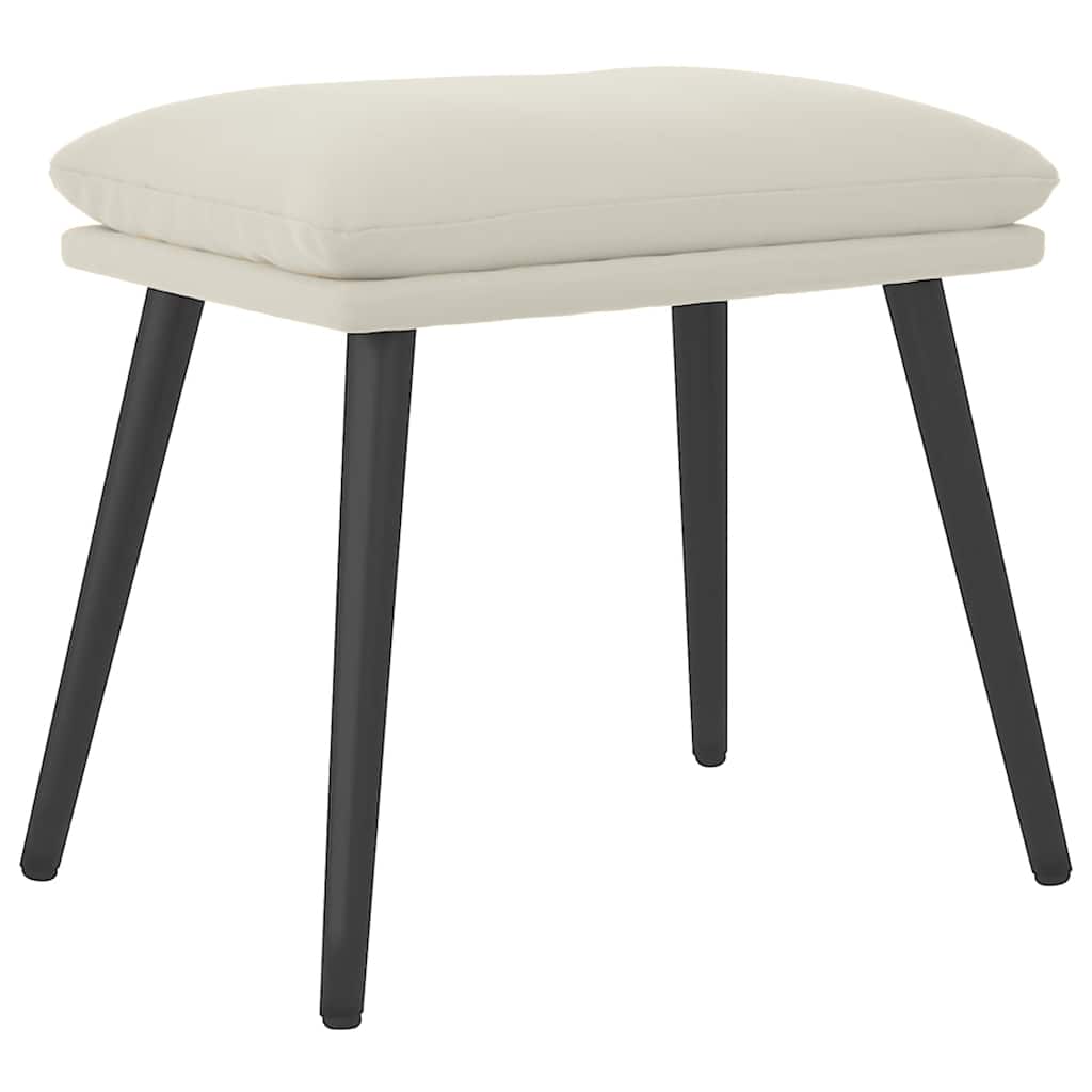Tabure krem bijeli 45x29,5x35 cm baršunasti