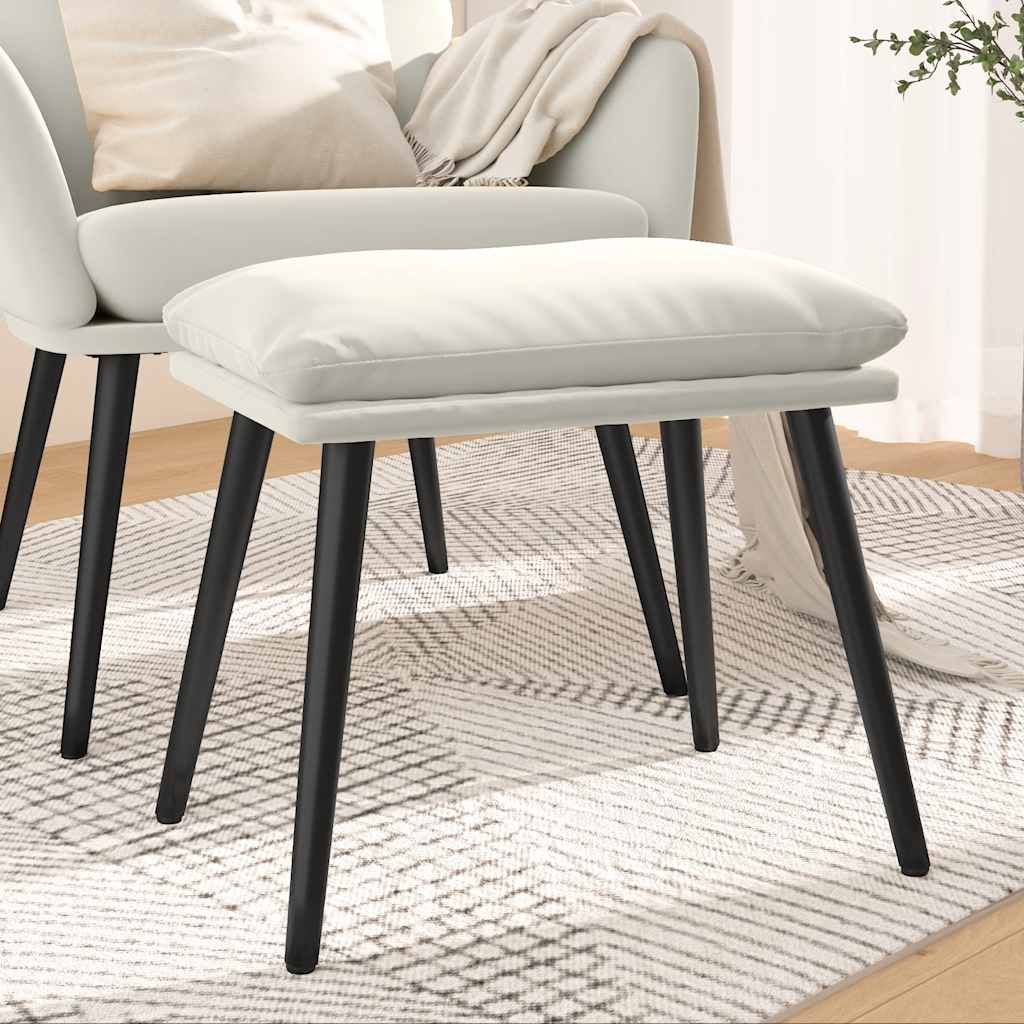 Tabure krem bijeli 45x29,5x35 cm baršunasti