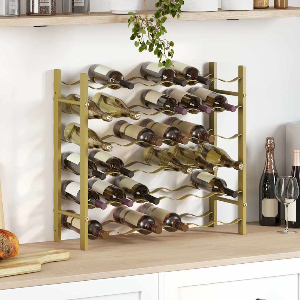 Stalak za vino za 36 boca zlatni metalni