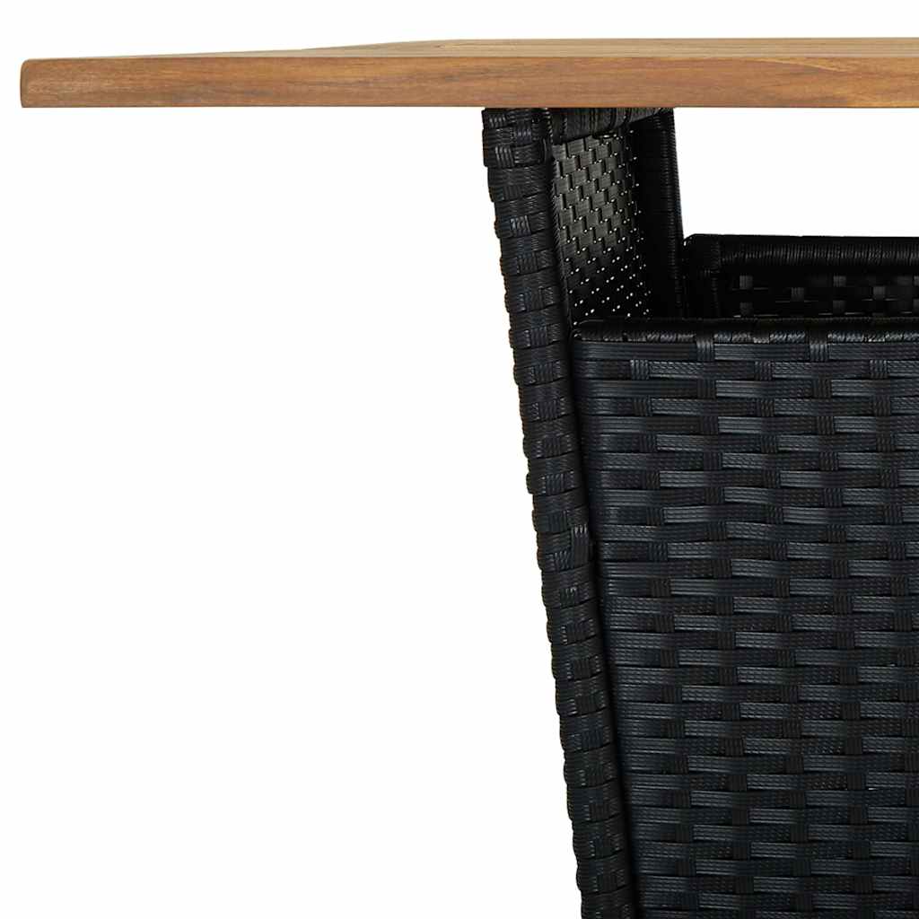 5-dijelni vrtni barski set od poliratana s jastucima crni Crna 80 x 80 x 110 cm