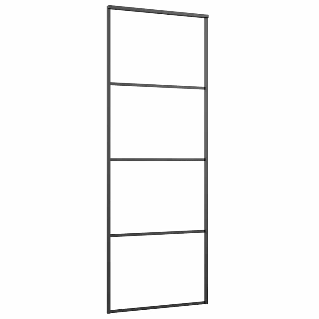 Klizna vrata od mutnog stakla ESG i aluminija 76 x 205 cm crna