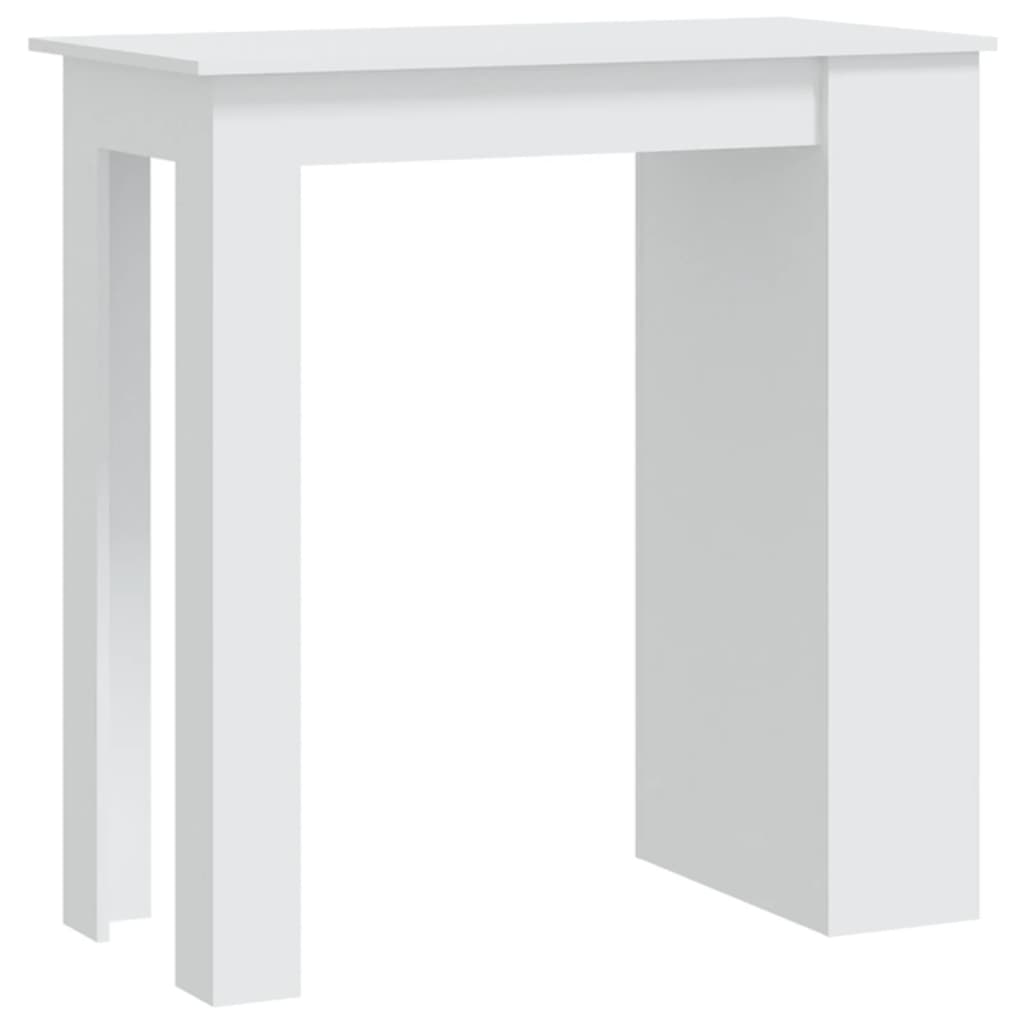 Barski stol sa stalkom za pohranu bijeli 102x50x103,5 cm drveni