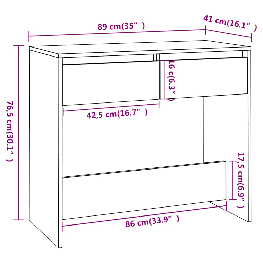 Konzolni stol crni 89 x 41 x 76,5 cm čelični