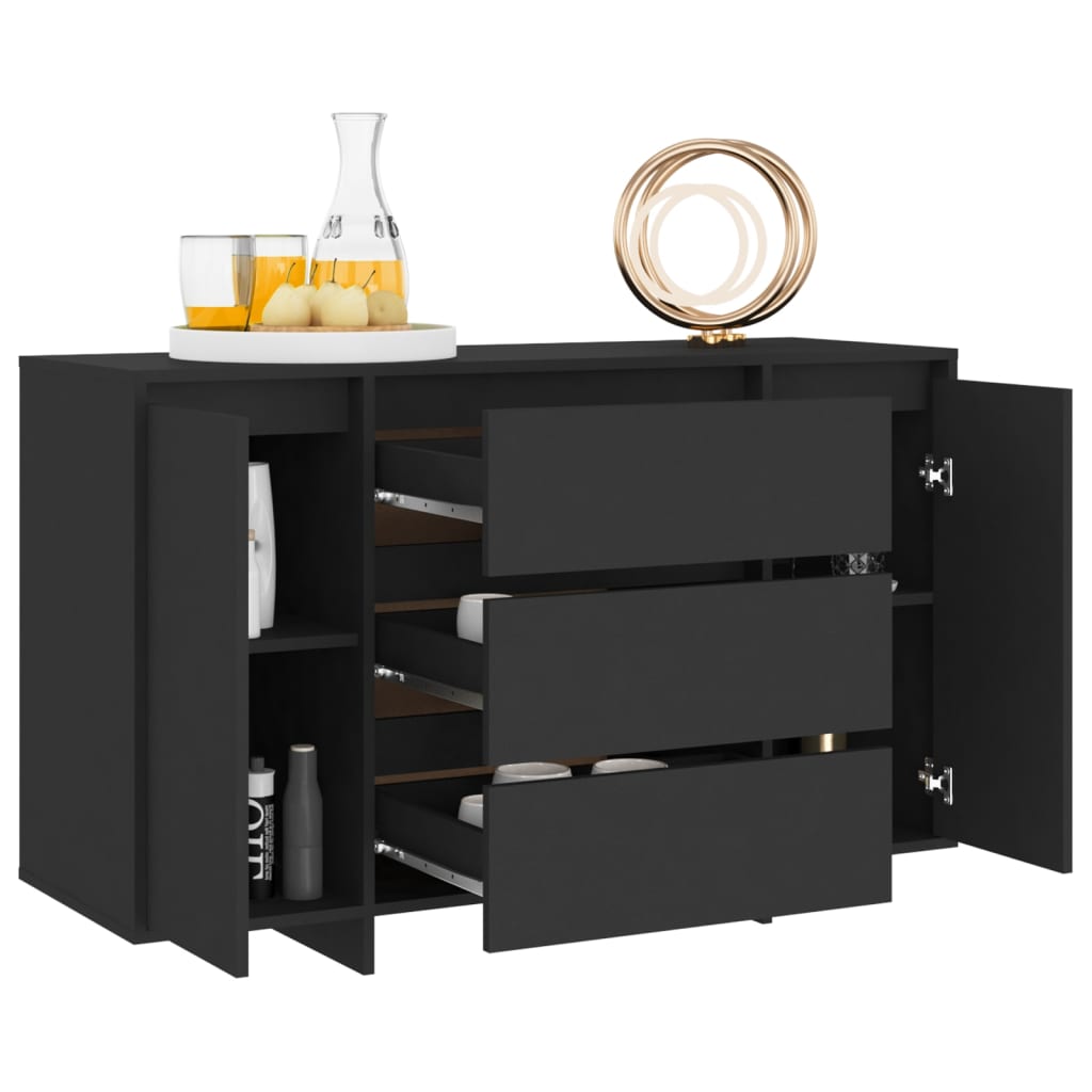 Komoda s 3 ladice crna 120 x 41 x 75 cm konstruirano drvo