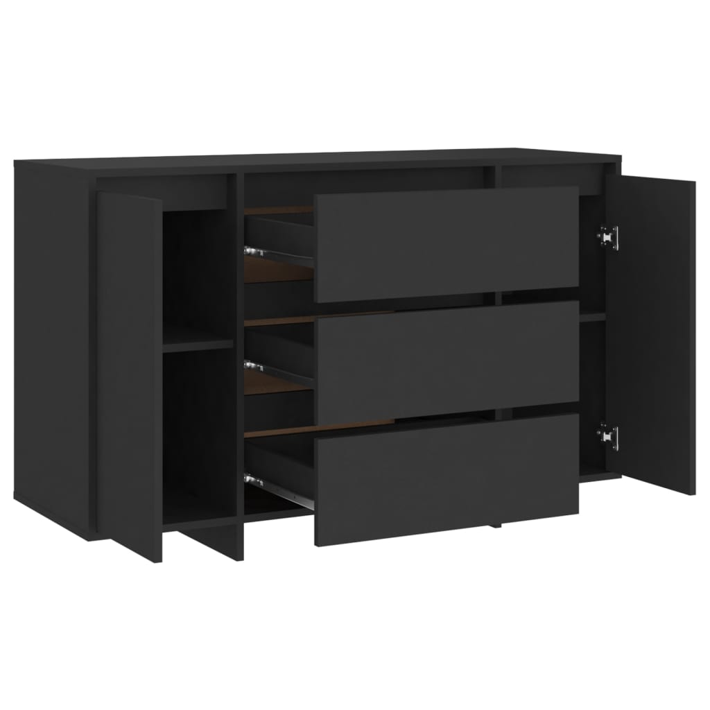 Komoda s 3 ladice crna 120 x 41 x 75 cm konstruirano drvo