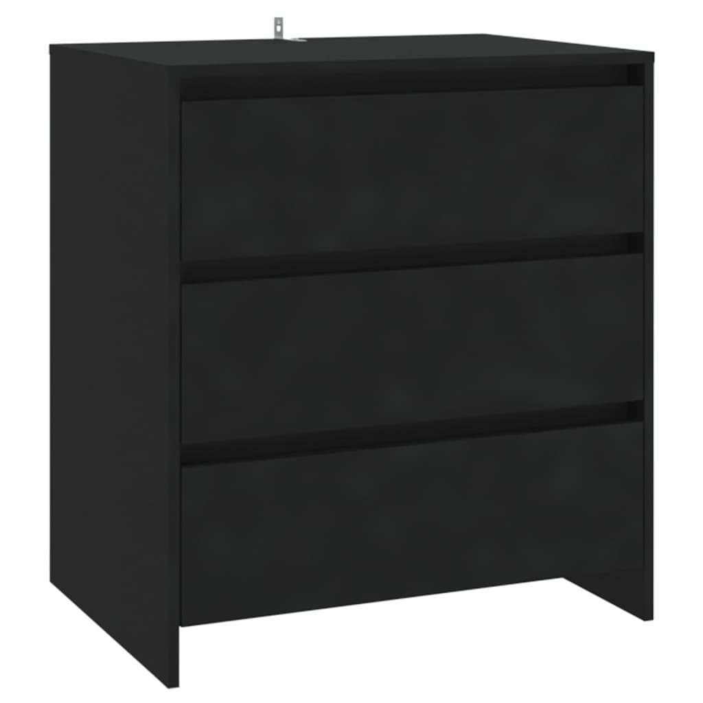 Komoda crna 70 x 41 x 75 cm od konstruiranog drva