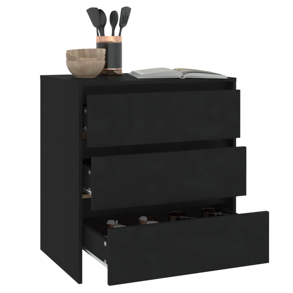 Komoda crna 70 x 41 x 75 cm od konstruiranog drva