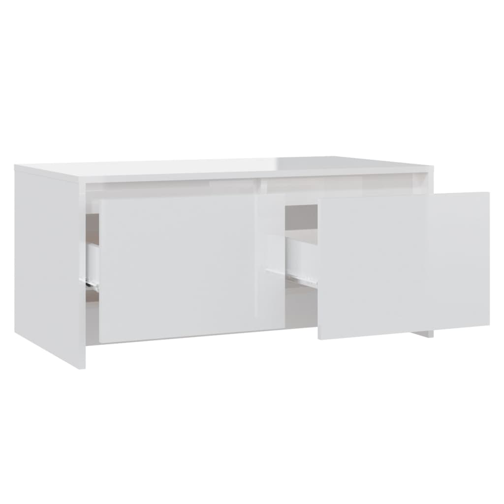 Stolić za kavu sjajni bijeli 90x50x41,5 cm konstruirano drvo