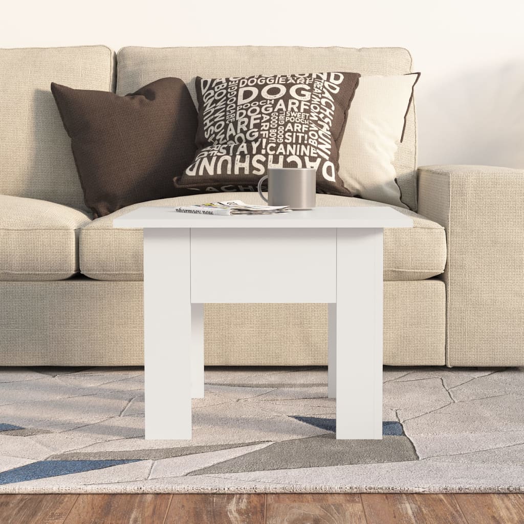 Stolić za kavu bijeli 55 x 55 x 42 cm od konstruiranog drva