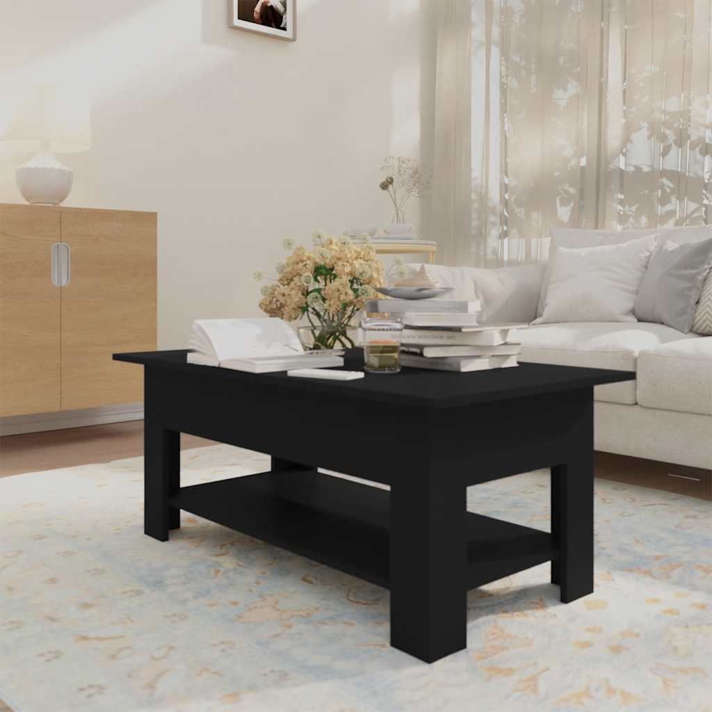 Stolić za kavu crni 102 x 55 x 42 cm od konstruiranog drva