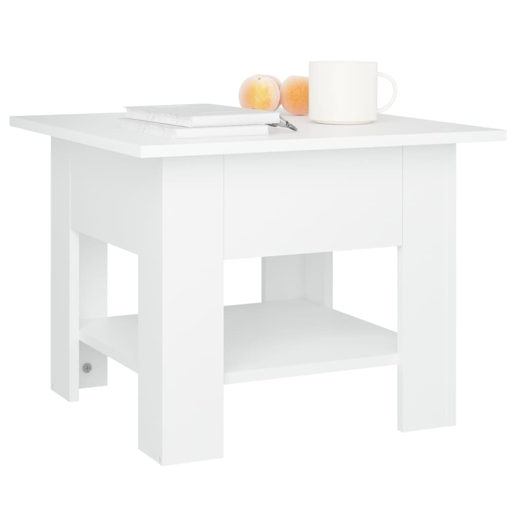 Stolić za kavu bijeli 55 x 55 x 42 cm od konstruiranog drva