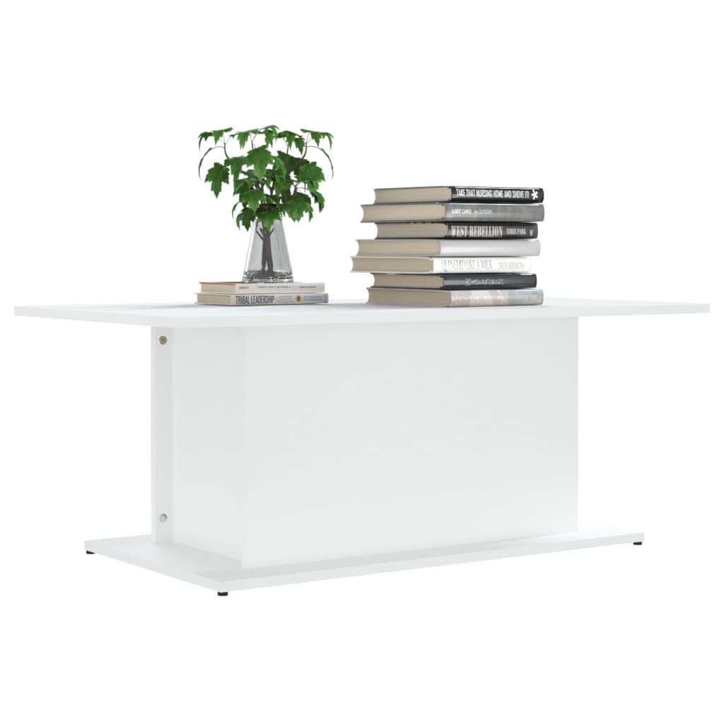 Stolić za kavu bijeli 102 x 55,5 x 40 cm konstruirano drvo