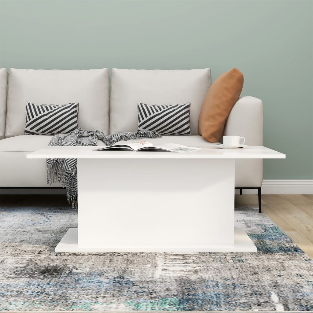 Stolić za kavu bijeli 102 x 55,5 x 40 cm konstruirano drvo