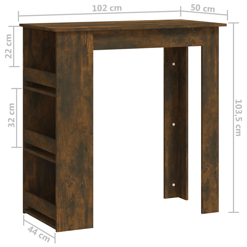 Barski stol sa stalkom boja hrasta 102 x 50 x 103,5 cm drvena