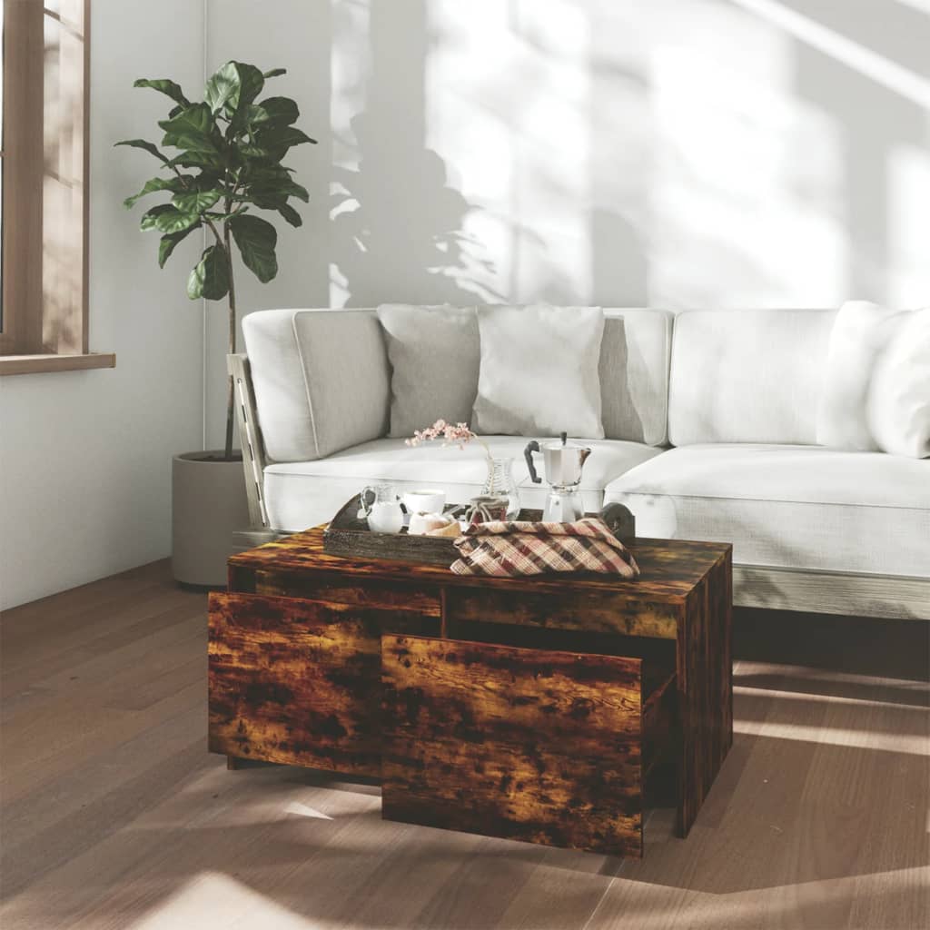 Stolić za kavu boja hrasta 90 x 50 x 41,5 cm konstruirano drvo
